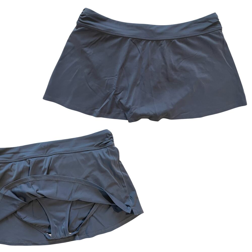 LL Bean Women Size 16 XL Skirt UPF Swimwear Swim Bathing Suit Bottom Solid Gray